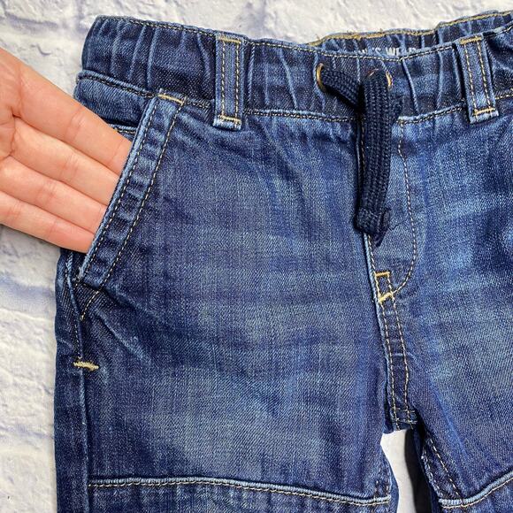 RUUM Elastic Waist, Distressed Pull On Jeans - Picture 3 of 7